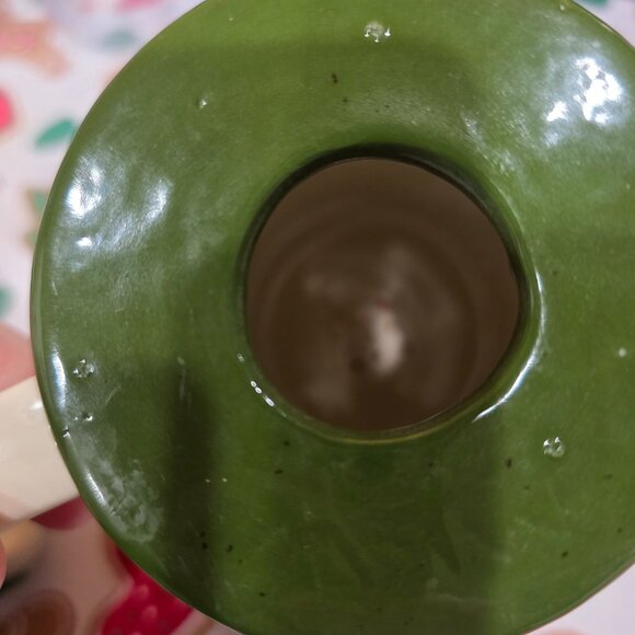 Mid Century Modern Green and Off White Salt & Pepper Shakers 5.5" - Picture 9 of 9